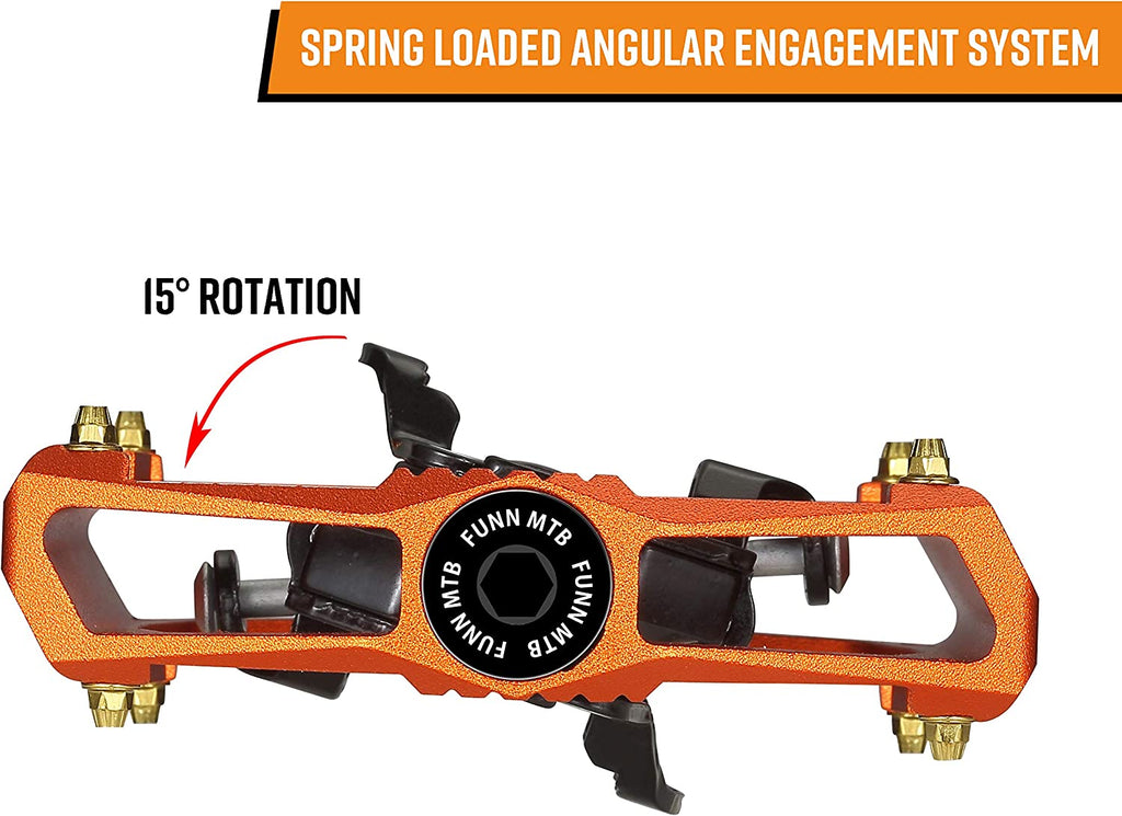 Ripper Mountain Bike Clipless Pedal Set, Rocker Clip Mechanism, SPD Compatible, 9/16-Inch Crmo Axle
